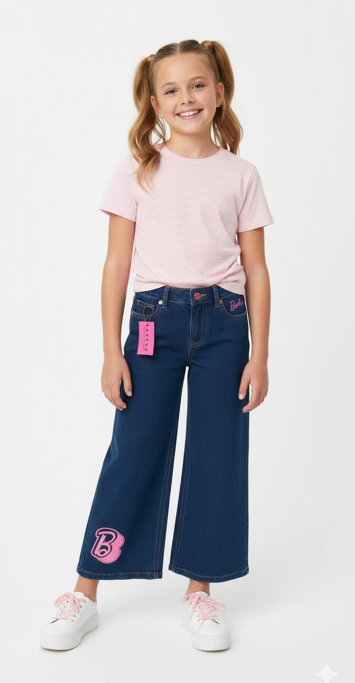 Pantalon jeans azul oscuro niña Barbie BA-89980