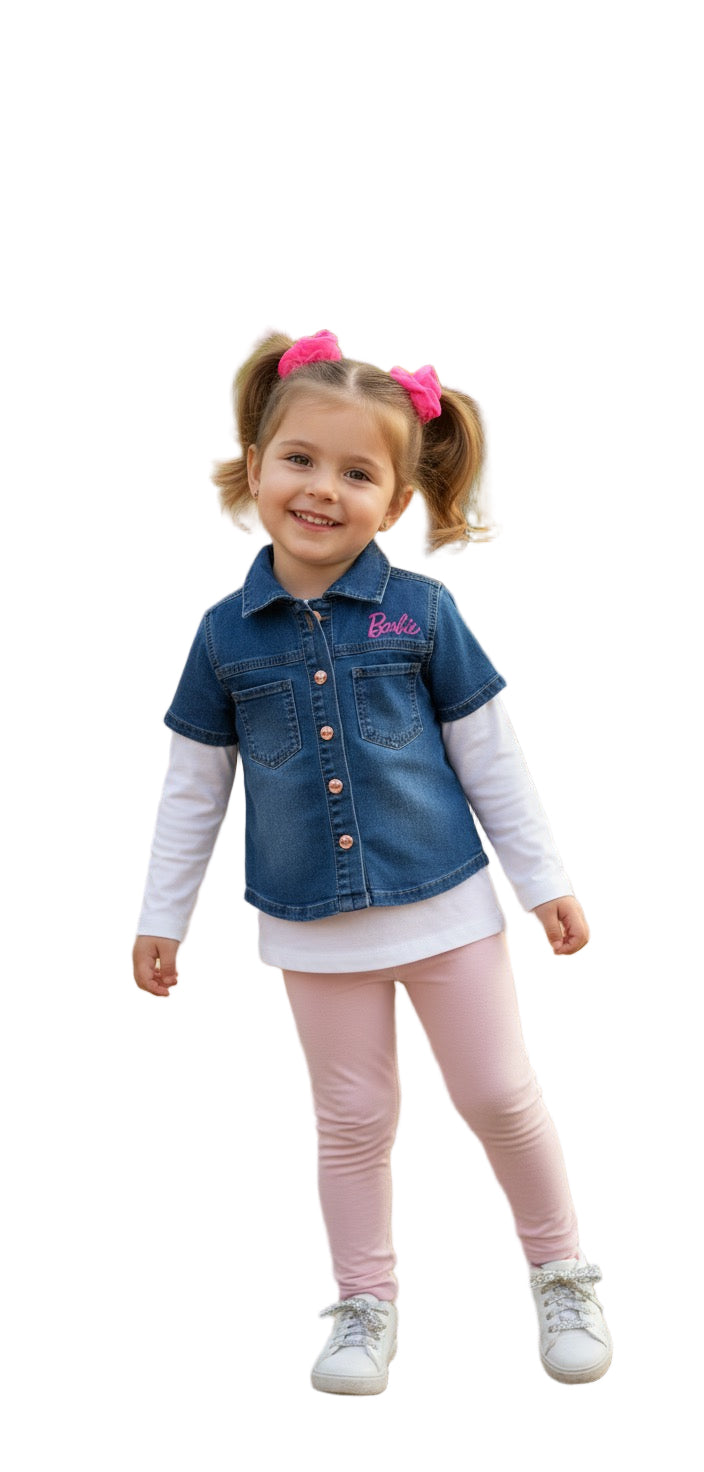 Camisa jeans chaqueta azul jeans niña Barbie Disney BA-89921