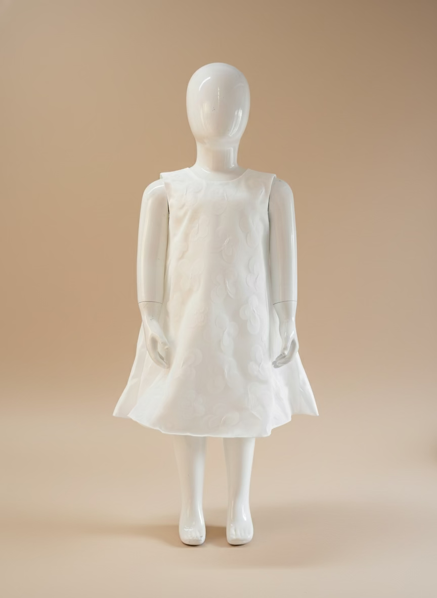 Vestido blanco gala chongo atrás flores niña sa25060513401359447