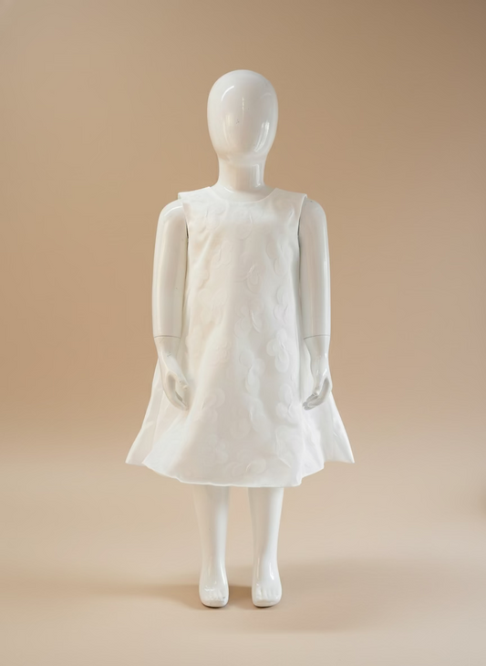 Vestido blanco gala chongo atrás flores niña sa25060513401359447