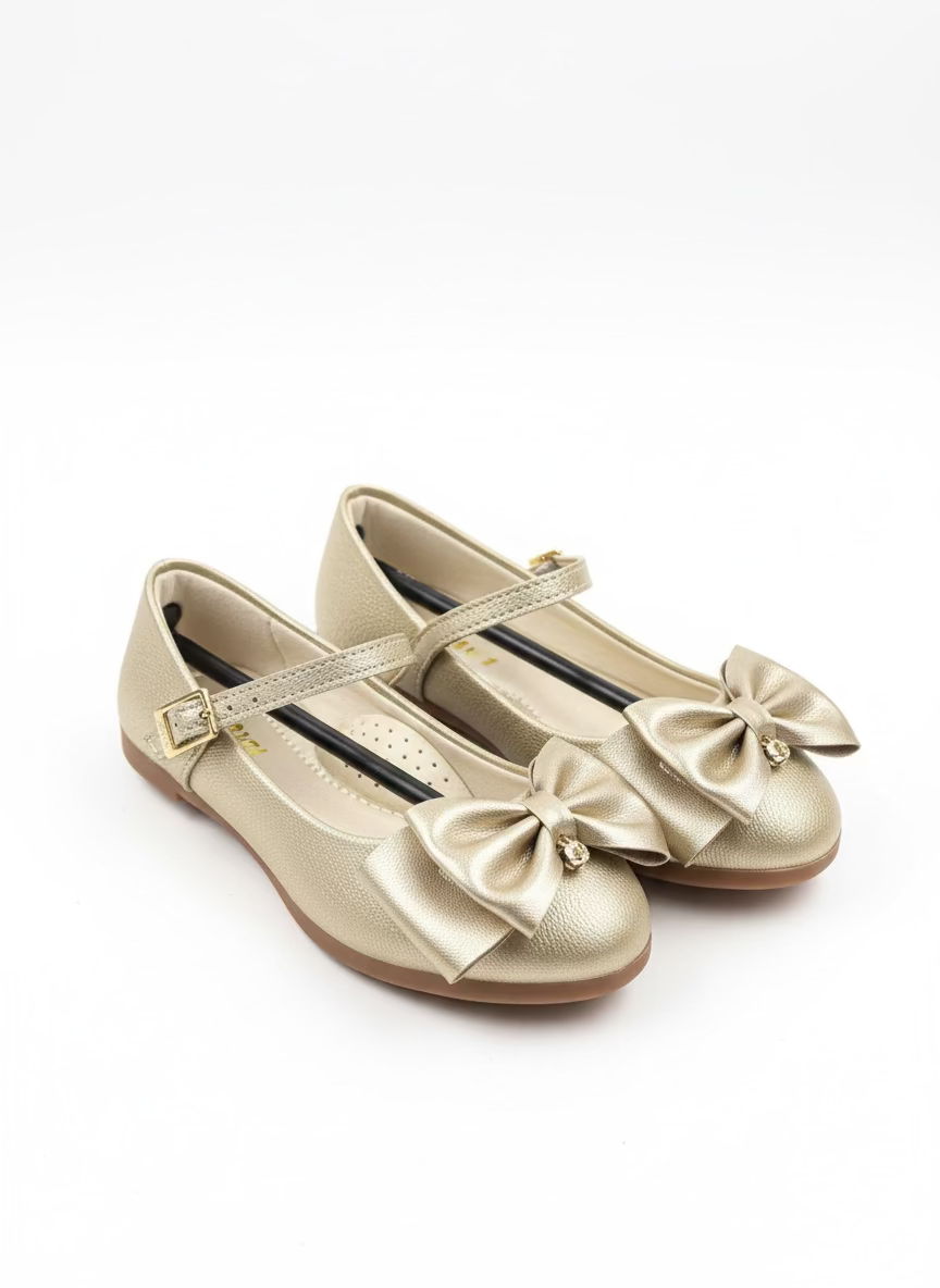 Zapatillas doradas chongo bebe y niña dorado formal 151236000-000069