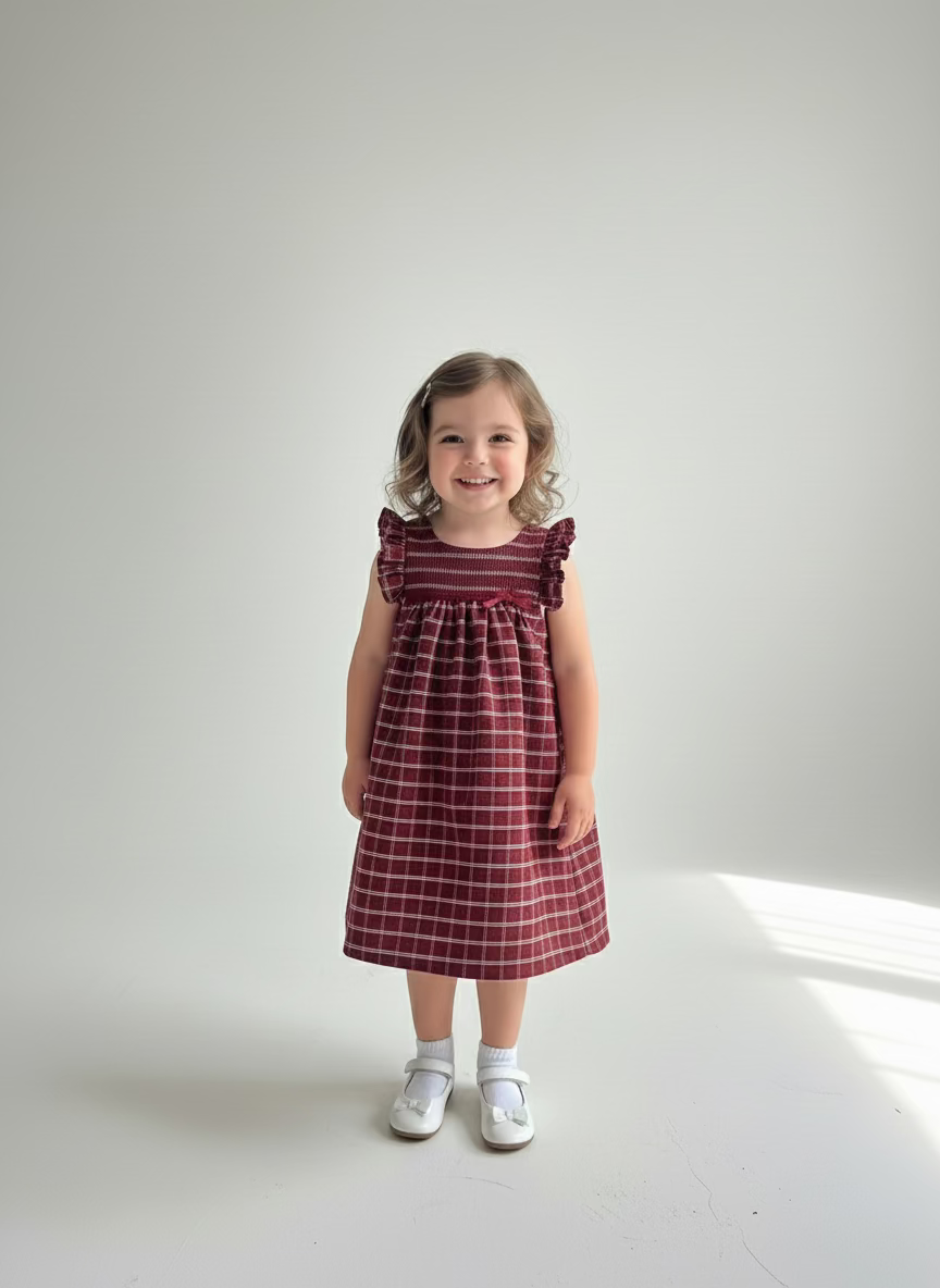 Vestido rojo cuadros Carters 2T974210
