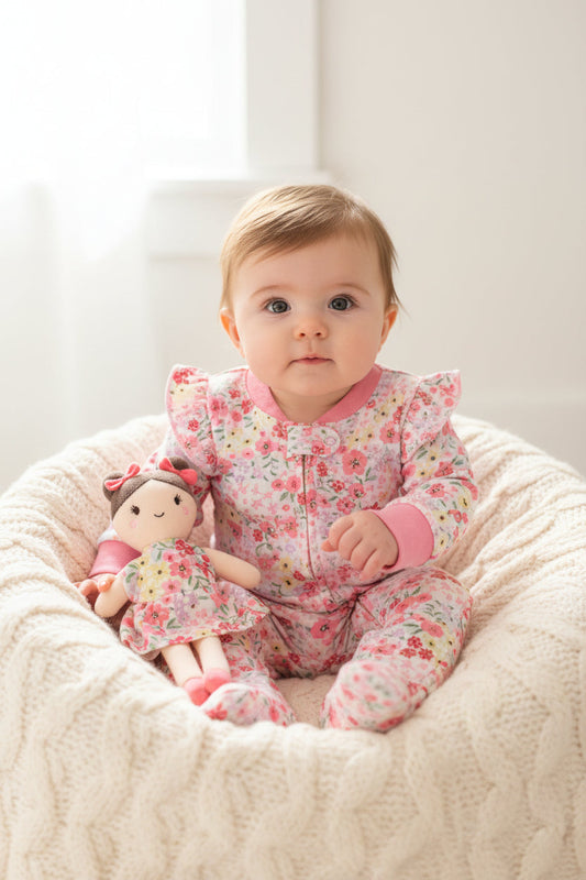 Pijama bebe niña mameluco y peluche apego rosado Tinytots DA3223-ASTTT