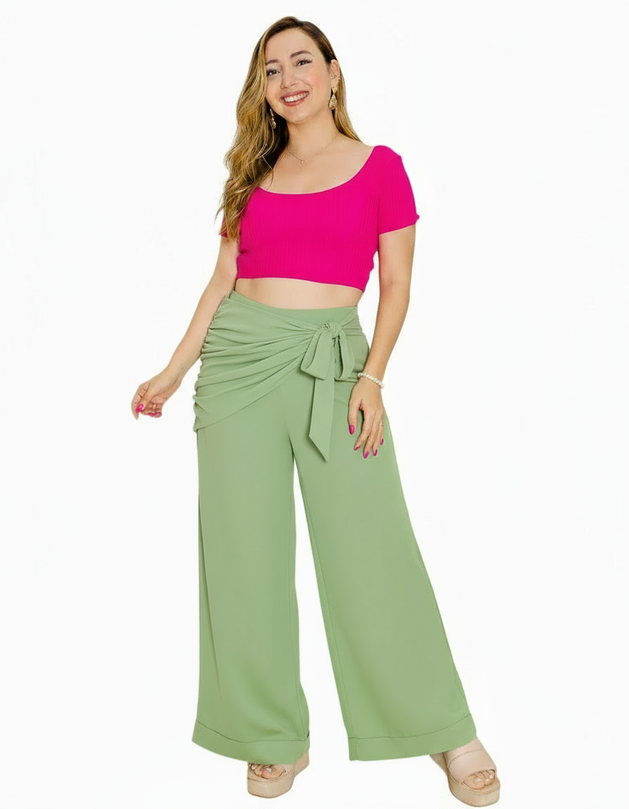 Pantalón tela formal dama Verde  Tallas S M L XL IN3-1774 590490