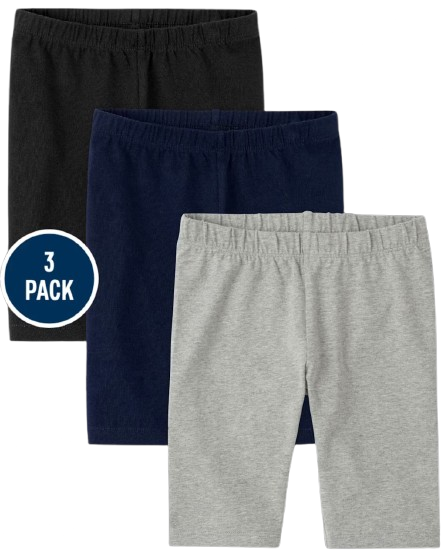 Set 3 shorts bikers azul gris negro niña Childrens place