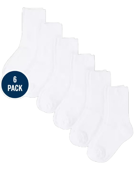 Set paquete 6 calcetines blancos unisex niño niña Childrens Place 305390