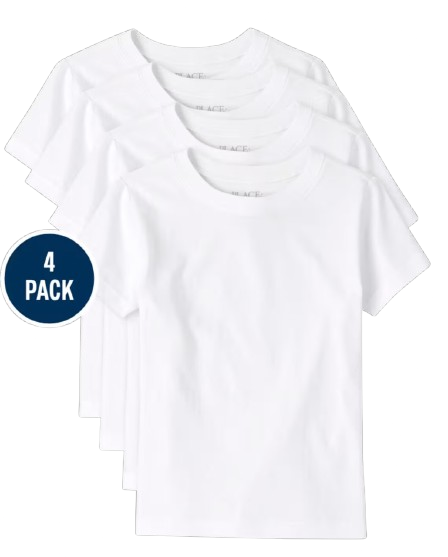 Set paquete 4 camisas centro blancas niño Childrens Place 301103