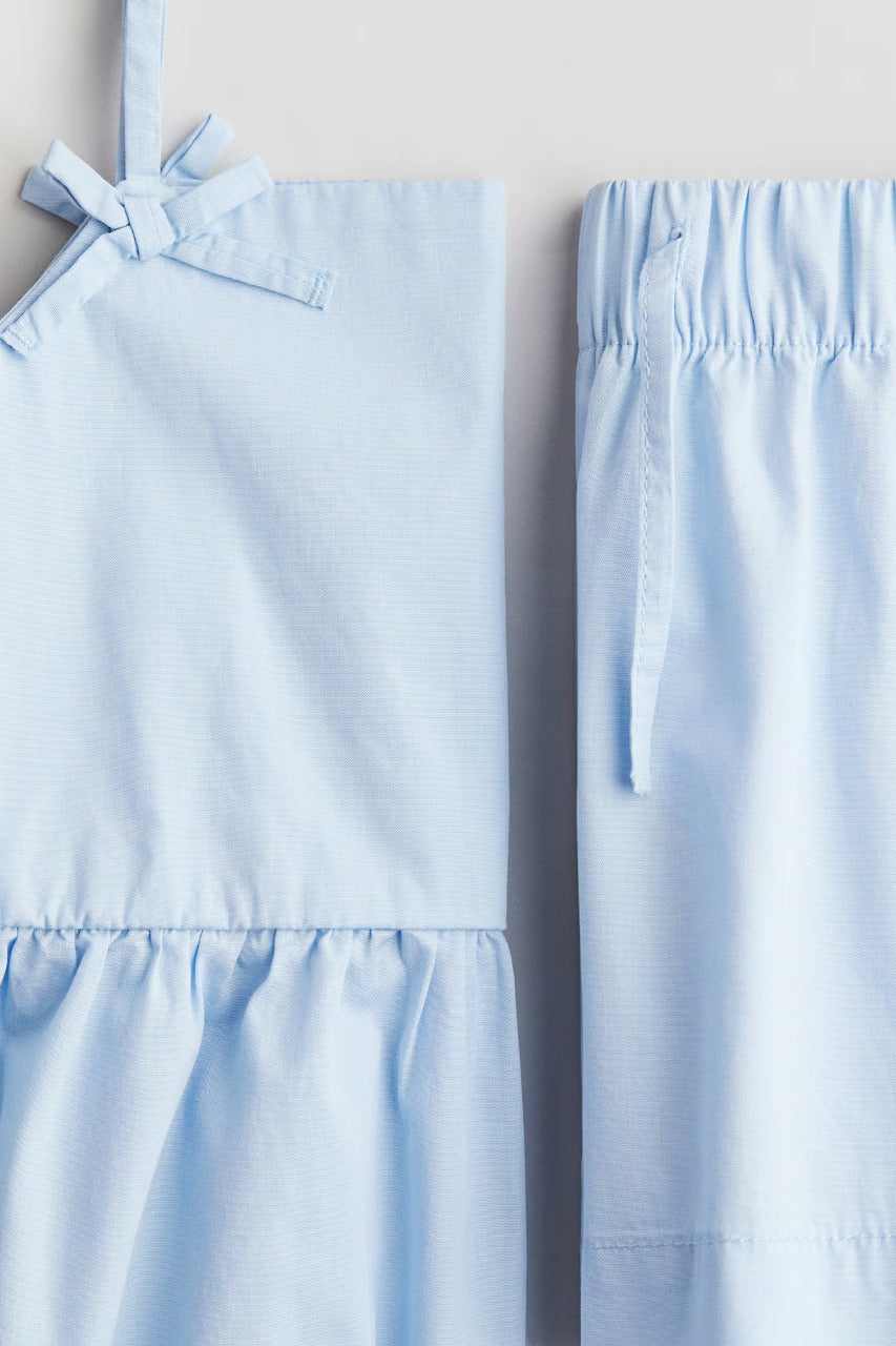 Set conjunto 2 piezas camisa short azul niña H&M 1276867