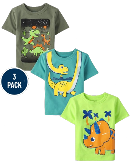 Set 3 camisas dinosaurios niño Childrens Place 3047570
