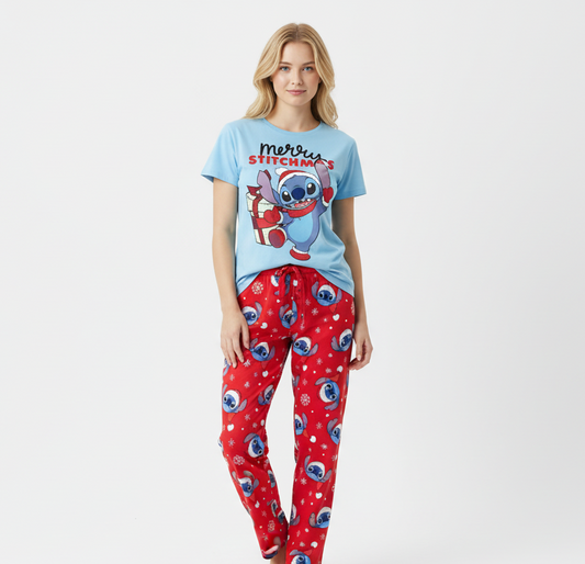 Pijama niña azul celeste roja Stitch B3-STI-T100T 590490