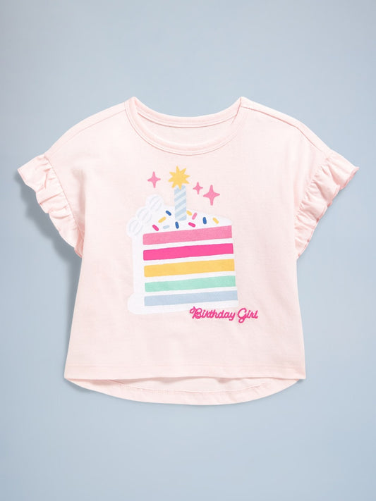 Camisa rosada Birthday niña Old navy