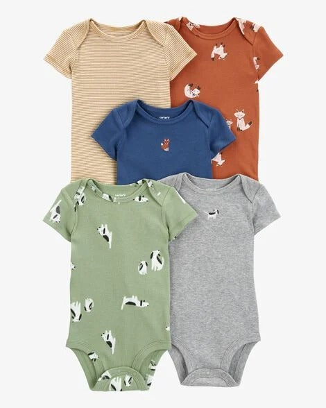 Set 5 mamelucos bebe niño animales Carter's