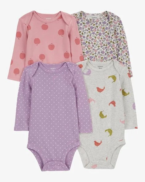 Set 4 mamelucos bebe niña Carters 1R582610