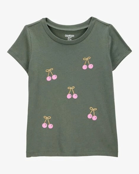 Camisa verde cerezas niña Oshkosh