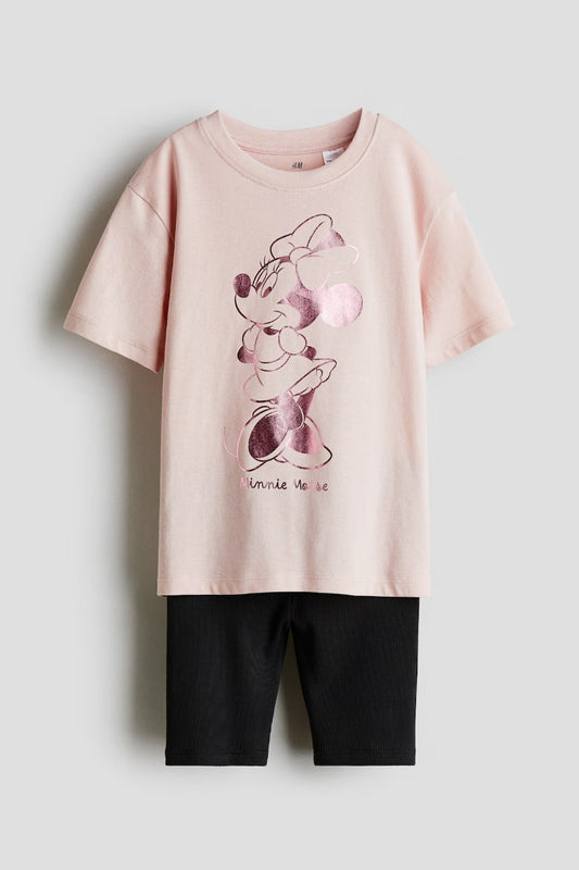 Set conjunto camisa minnie short negro niña H&M 1115658
