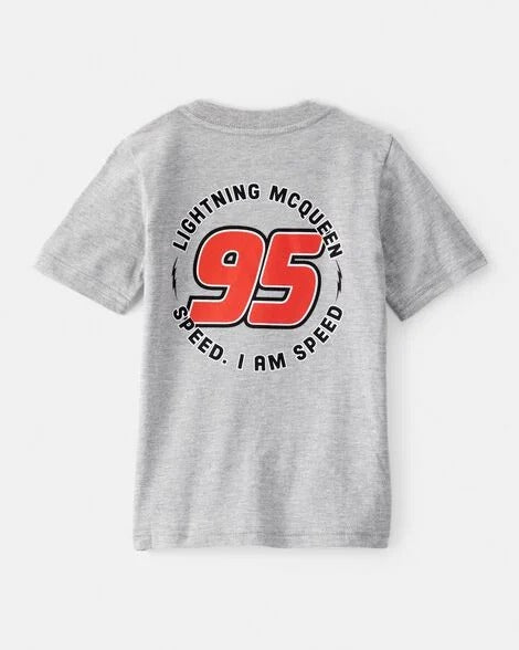 Set conjunto 2 piezas rayo McQueen camisa gris short negro cars IM0496CR5T Carters