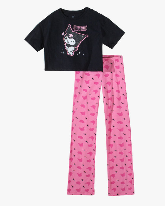 Set conjunto 2 piezas camisa negra pantalon rosado niña St Jacks 2000143001