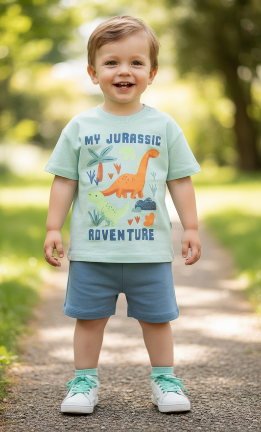 Set conjunto 2 piezas bebe niño dinosaurio My Jurassic H&M 1289605