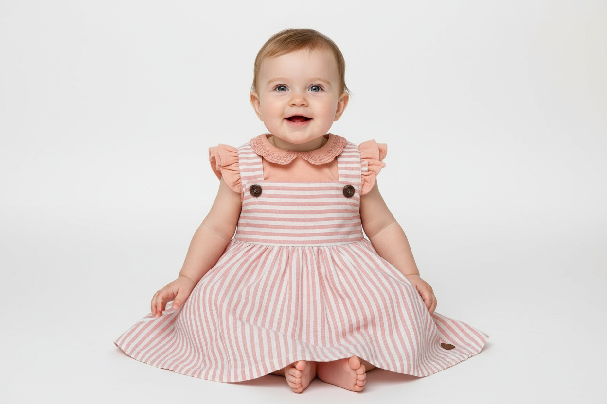 Vestido rosado bebe niña polo HPC82233