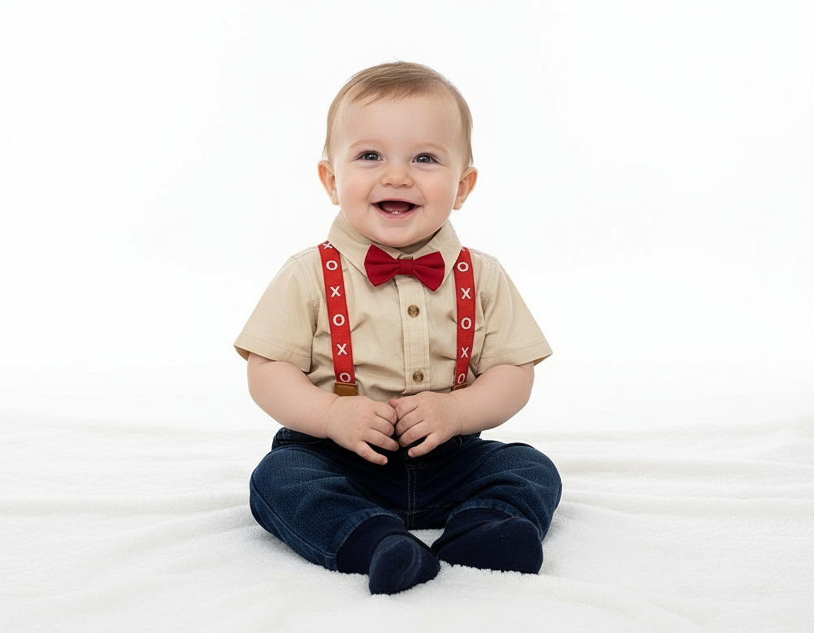 Set Conjunto formal pantalon tirantes camisa azul cielo niño 81207