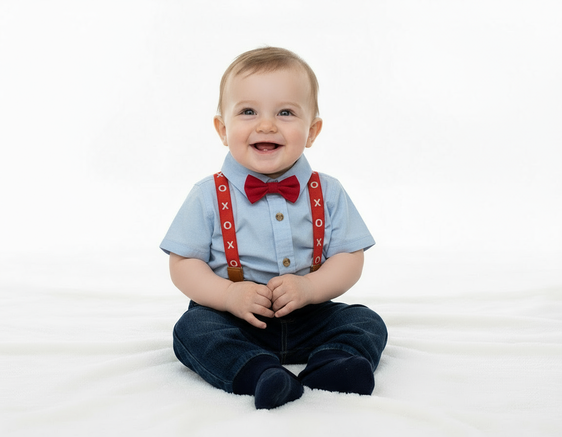 Set Conjunto formal pantalon tirantes camisa azul cielo niño 81207