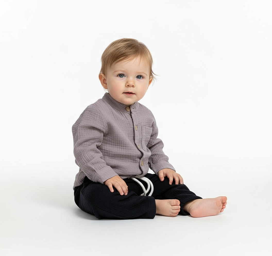 Set conjunto formal pantalon azul camisa gris 82434