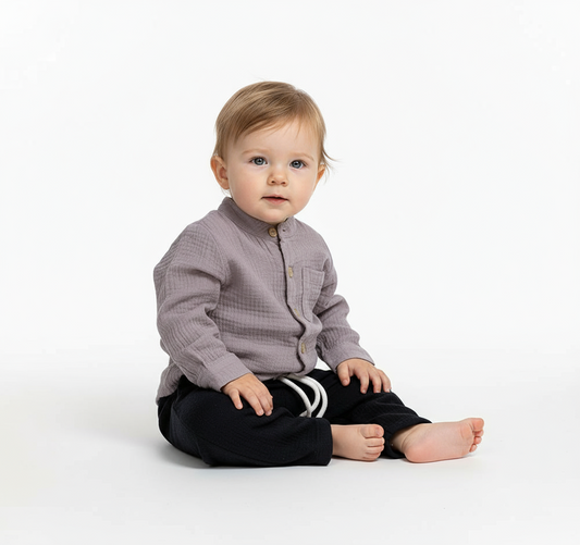 Set conjunto formal pantalon azul camisa gris 82434