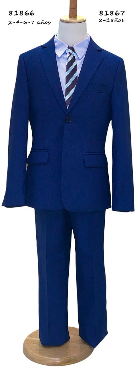 Set Traje formal 2 piezas saco blazer y pantalon azul royal niño 81867