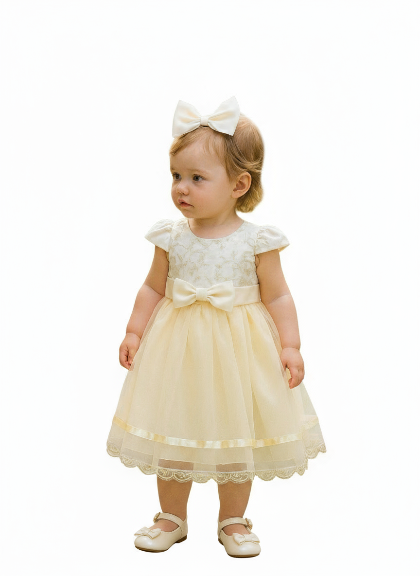 Vestido amarillo chongo bebe niña gala eventos 86605