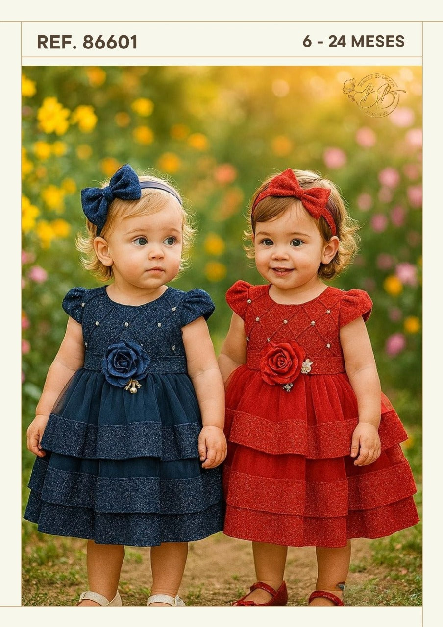 Vestido rojo bebe niña gala eventos 86601