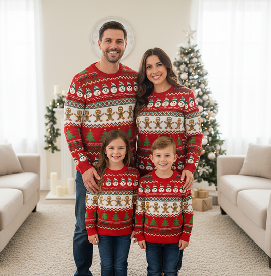 Sueter sweater rojo blanco navidad navideño niño niña dama mujer caballero hombre