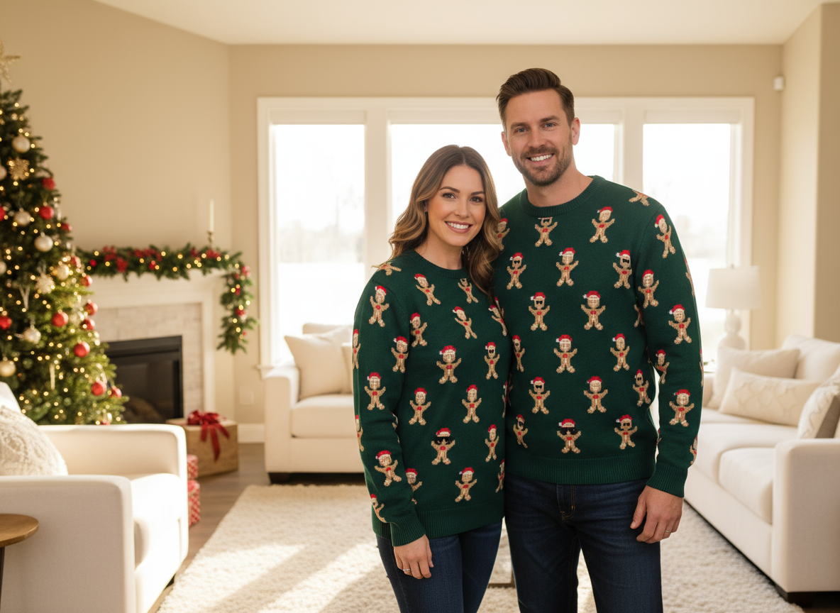 Sueter sweater navidad navideño verde mujer dama caballero hombre