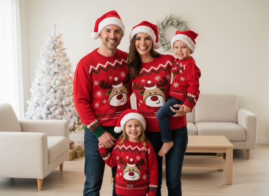 Sueter sweater navidad navideño rojo reno niño niña dama mujer hombre caballero