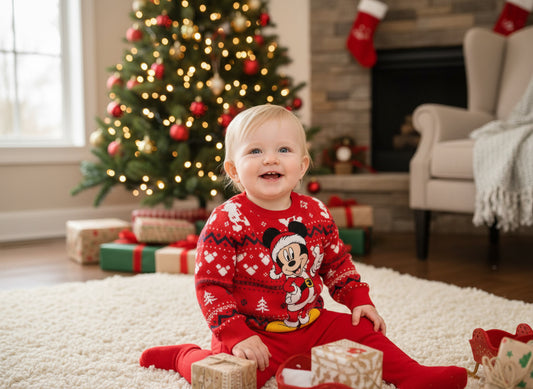 Sueter sweater rojo navidad navideño bebe niño Mickey D1-MK-1363B