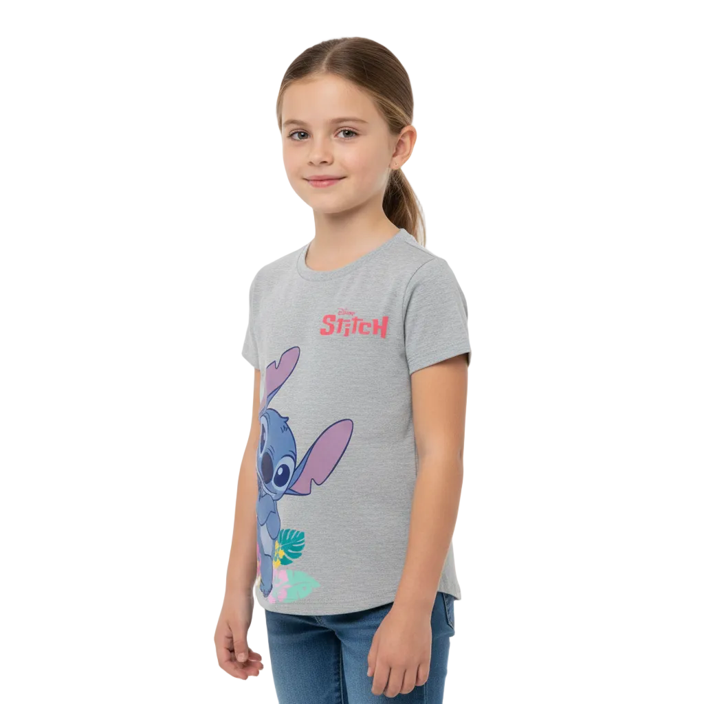 Camisa stitch gris niña juvenil B1-STI-T030T 490390