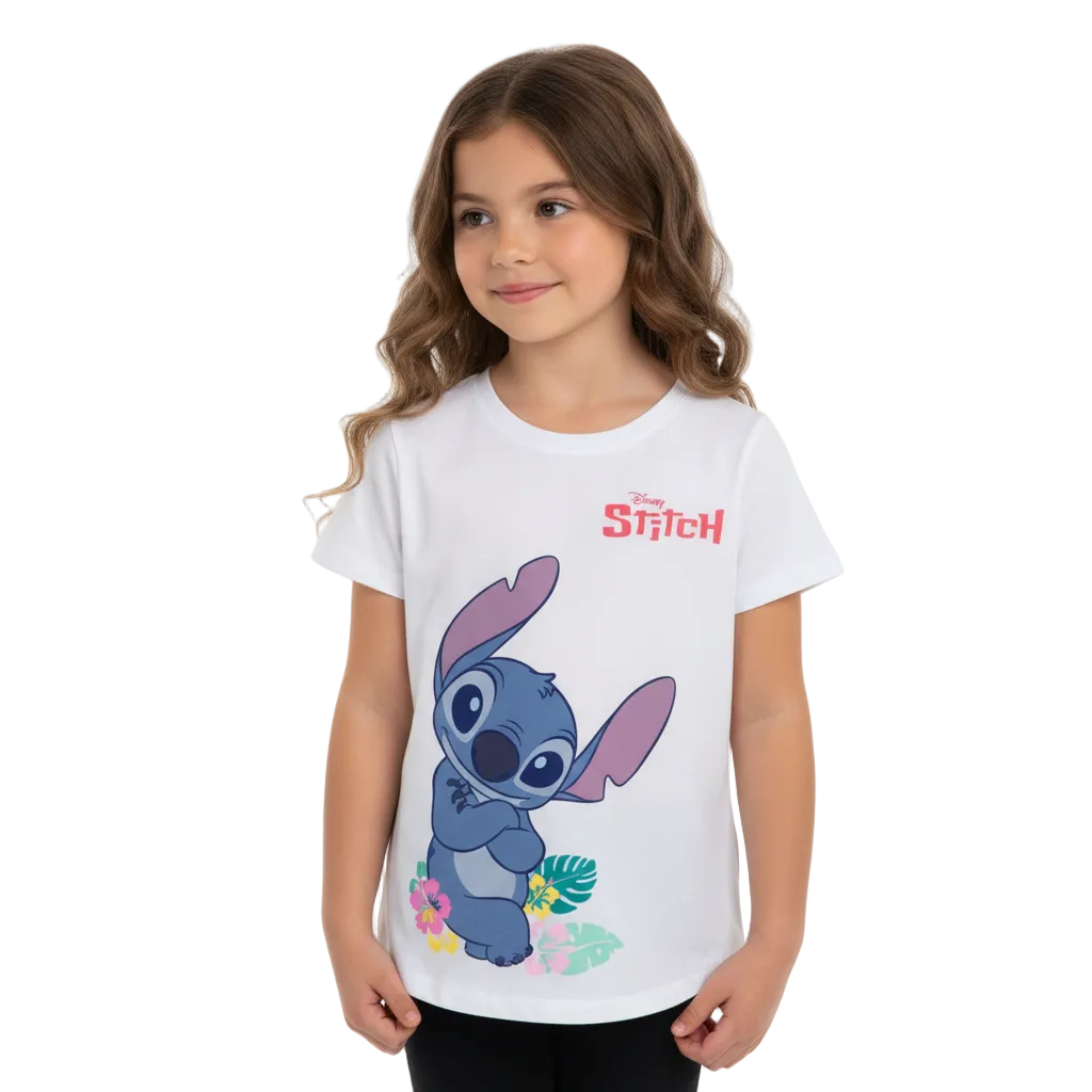 Camisa stitch blanca niña juvenil B1-STI-T030T 490390