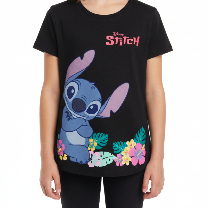 Camisa stitch negra niña juvenil B1-STI-T030T 490390