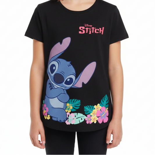 Camisa stitch negra niña juvenil B1-STI-T030T 490390
