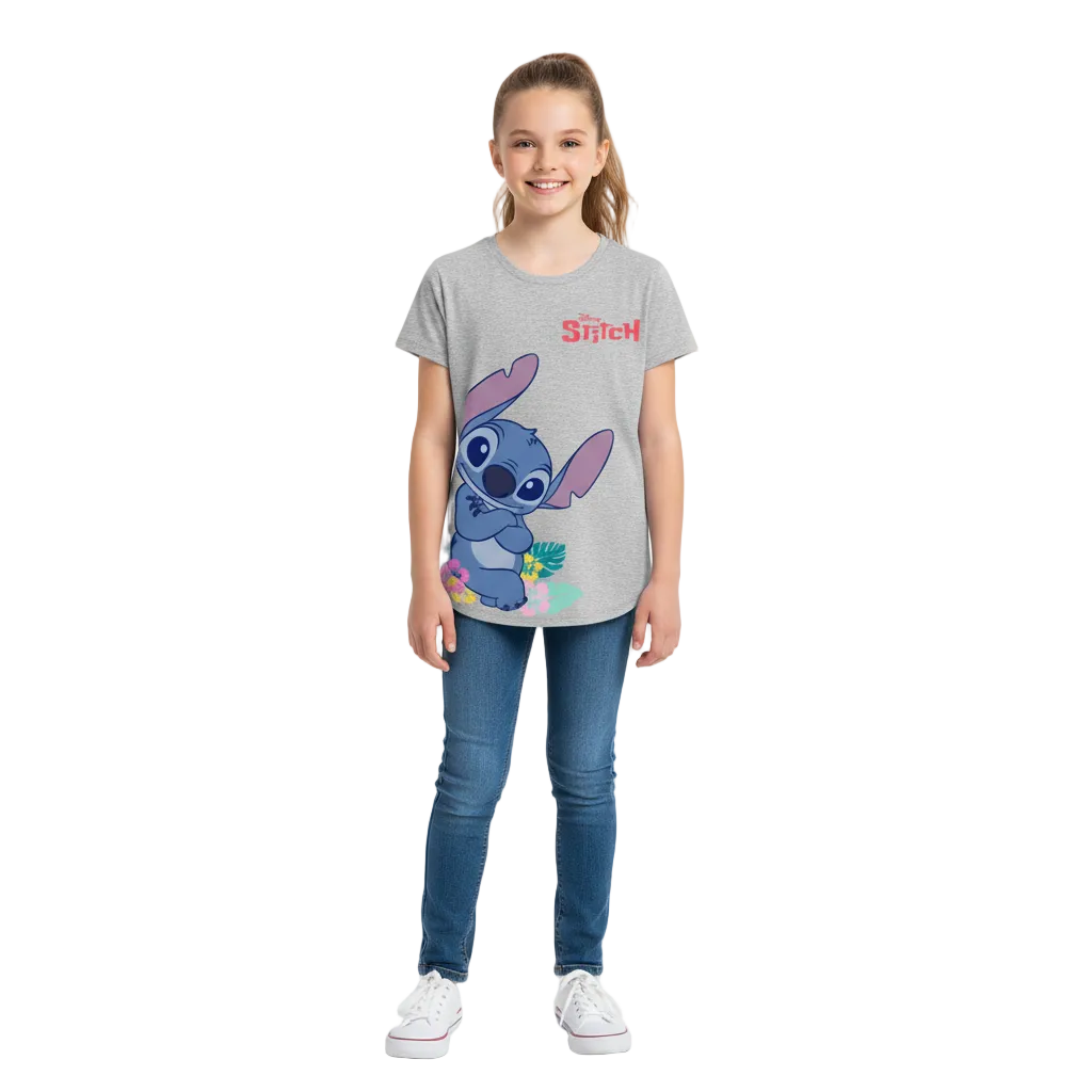 Camisa stitch gris niña juvenil B1-STI-T030T 490390