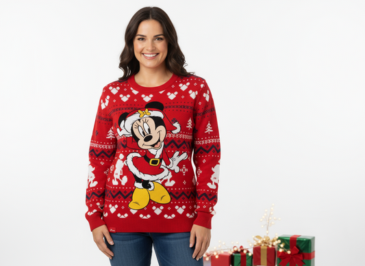 Sueter sweater rojo navidad navideño Minnie mujer Dama B1-AD-3303C