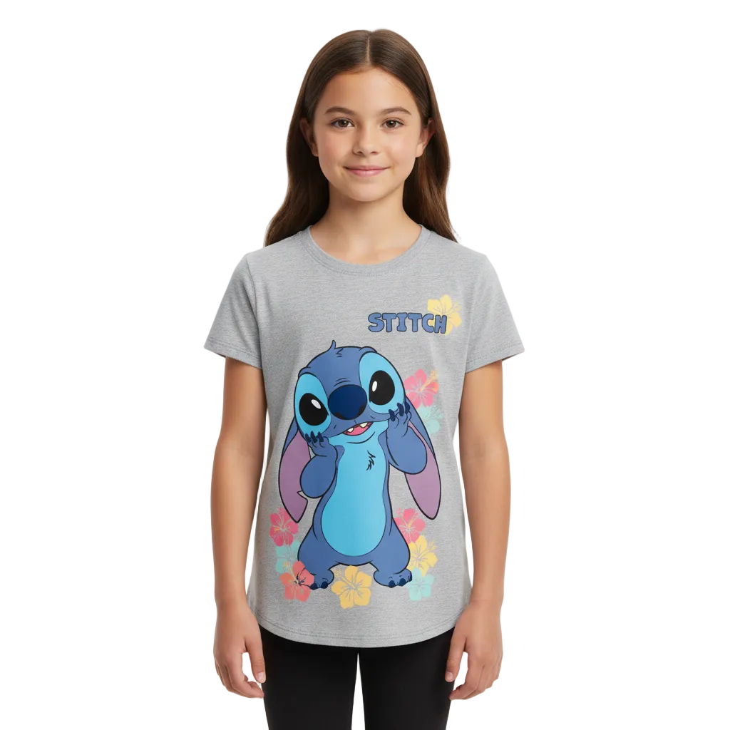 Camisa stitch gris niña juvenil B1-STI-T045T 490390