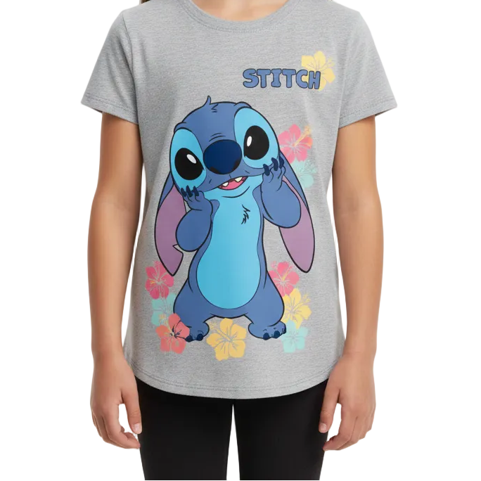 Camisa stitch gris niña juvenil B1-STI-T045T 490390