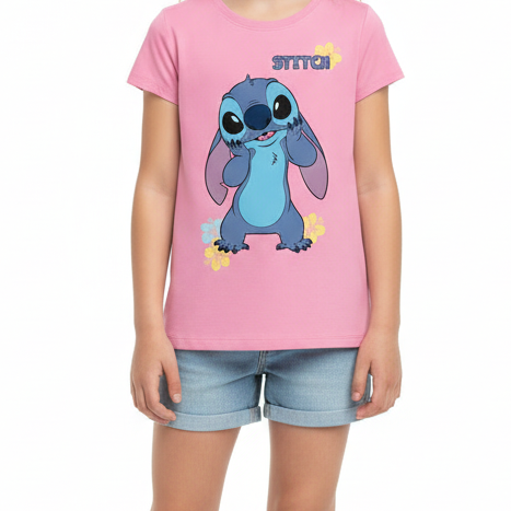 Camisa stitch rosada niña juvenil B1-STI-T045T 490390 promo 3x1000
