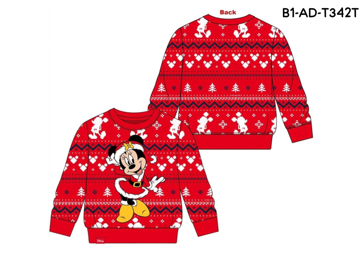 Sueter sweater rojo navidad navideño Minnie niña B1-AD-T342T