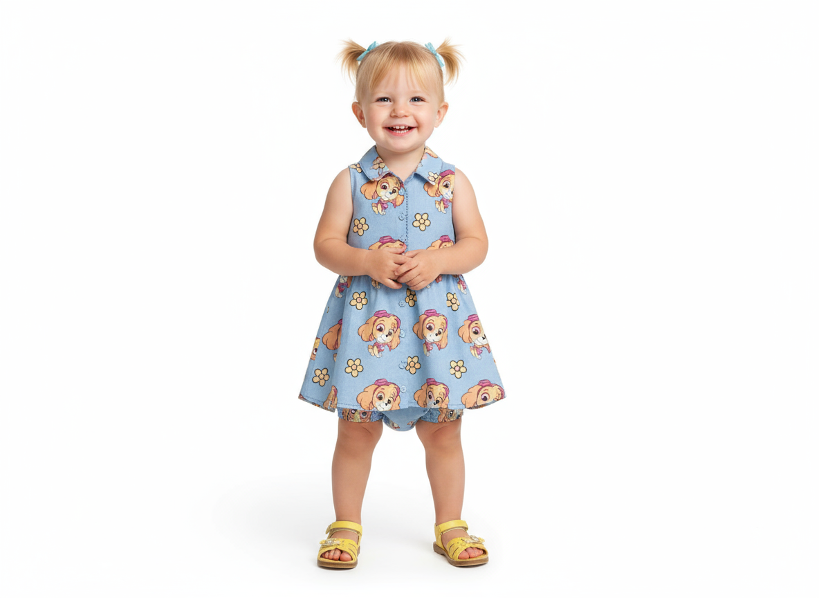 Vestido bebe niña azul claro Paw patrol N10-PWG-116B promo 2x1000