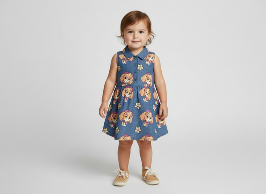 Vestido bebe niña azul oscuro sky Paw patrol N10-PWG-116B promo 2x1000