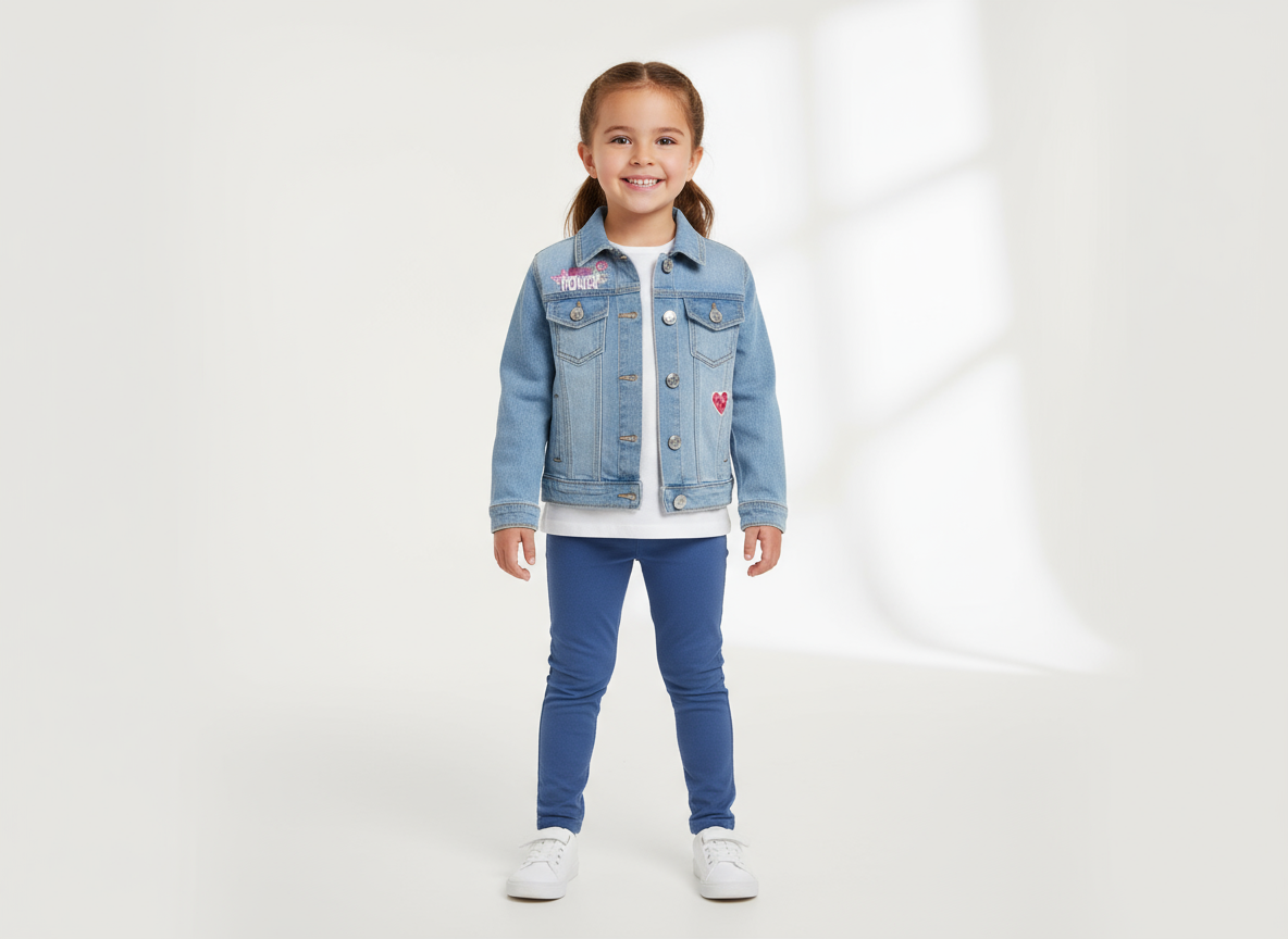 Sueter chamarra jeans azul claro Minnie niña D1-MI-1359B