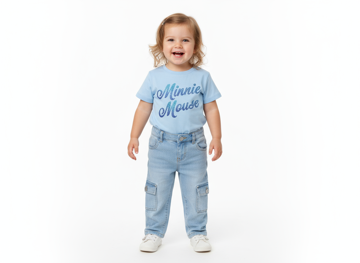 Set conjunto azul cielo bebe niña Minnie mouse D9-MI-1444B