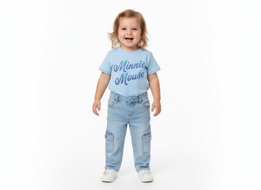 Set conjunto azul cielo bebe niña Minnie mouse D9-MI-1444B