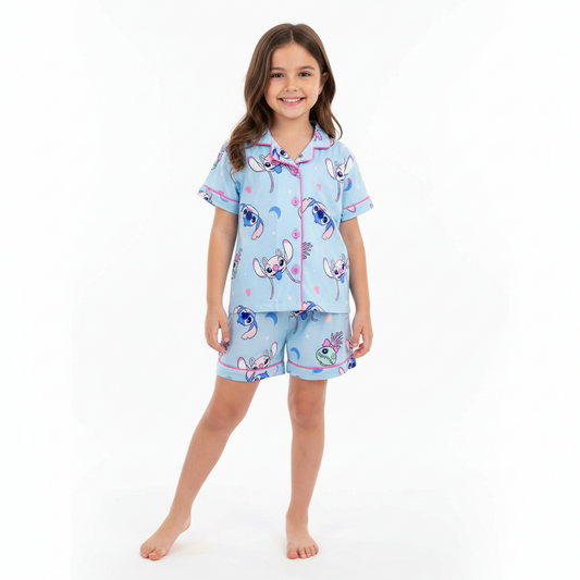 Pijama stitch azul cielo niña D3-STI-105D promo 2x1000